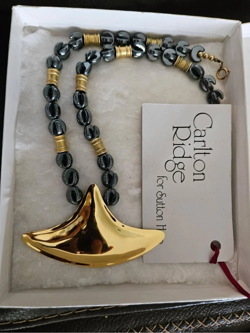 Carlton Ridge Gold-Tone & Hematite Bead Necklace - Picture 2 of 2